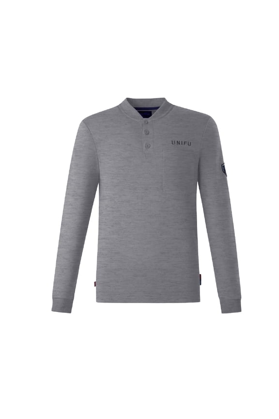 FR Henley Shirt for Men 7OZ Work Shirt NFPA 2112/CAT2 Compliant 100% Cotton Long Sleeve Henley