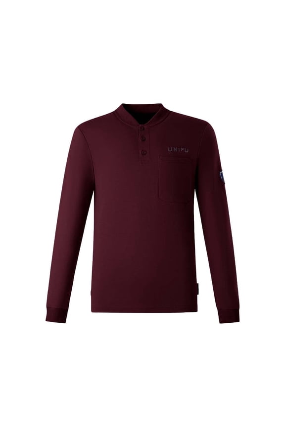 FR Henley Shirt for Men 7OZ Work Shirt NFPA 2112/CAT2 Compliant 100% Cotton Long Sleeve Henley