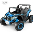 thumbnail image 1 of Unifun 24V Ride on Toy Car for Big Kids 4-8, XL Kids UTV 2 Seater with Remote Control, 20" Spacious Seat, 4WD/2WD, MP3 & USB, 3 Speed, Storage, Electric Powerful Cars for Boys Girls, Blue, 1 of 7