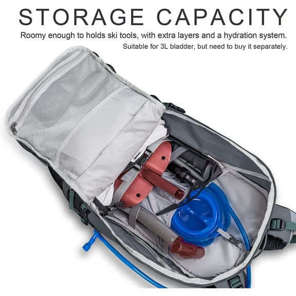 Unigear Ski Hydration Backpack, 30L Snowboard Travel Bag 900D Polyester Water-resistant Backpack for Skiing, Hiking, Camping | Ski, Snowboard, Travel Bag, Backpack, for Skiing, Hiking