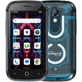 Unihertz Jelly Star Mini Smartphone 3 Inch Smallest Tiny 4G Cell Phone Android 13 Transparent Design LED Light NFC OTG 8GB RAM 256GB ROM (Blue)