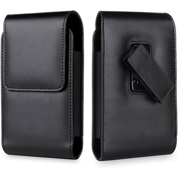 for Unihertz Titan 2 Case, Black PU Leather Pouch Wallet Holster with Belt Loop Clip Magnetic Design Protection Storage Carryig Case Compatible with Unihertz Titan 2 (4.5" Smartphone)