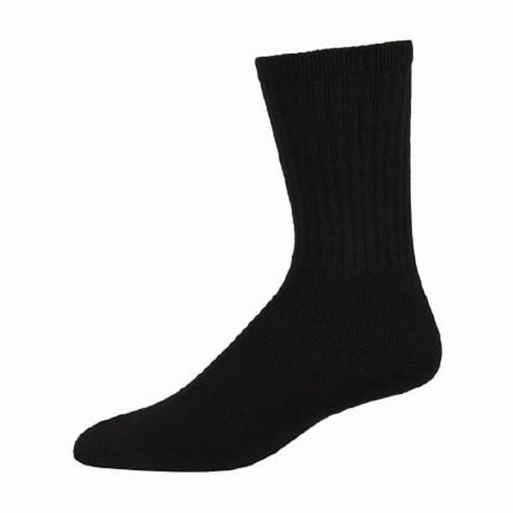 Unihosiery 101001-B-10-13-12 Crew Sock, Black- Size - 10-13
