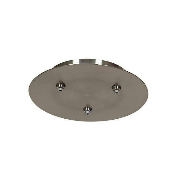 Access Lighting 120v Input 12v Output Three-Port Round Canopy in Brushed Steel Color