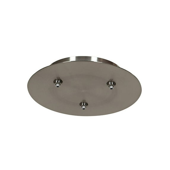 Access Lighting 120v Input 12v Output Three-Port Round Canopy in Brushed Steel Color