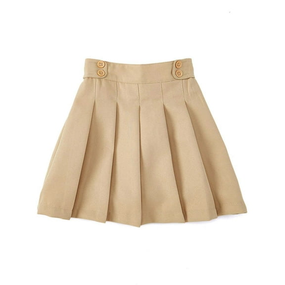 Unik Girl Uniform Skirt with Built in Shorts, Khaki Size 10