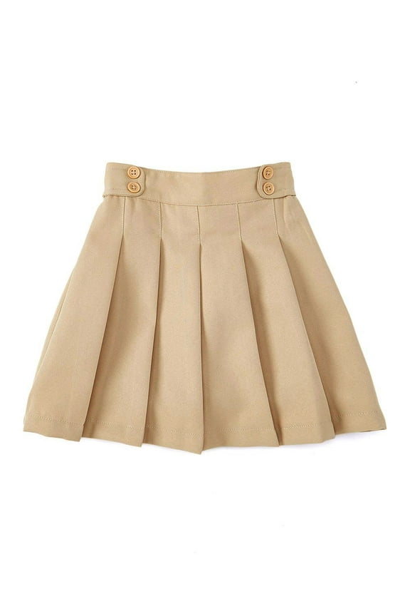 Girl Uniform Skirt with Built in Shorts, Khaki Size 10