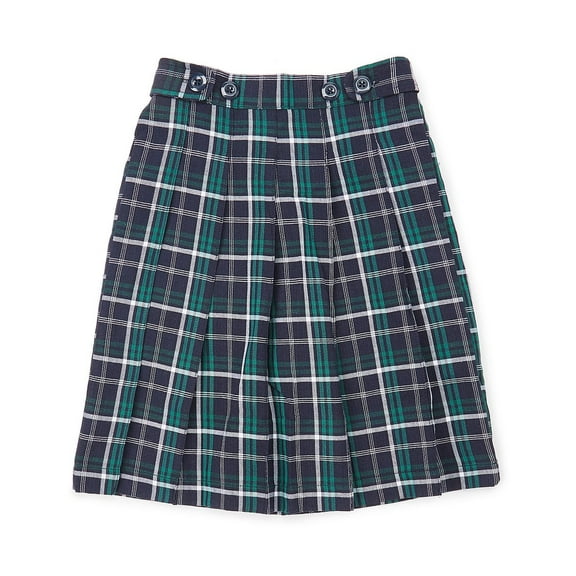 Unik Girl Uniform Skirt with Built in Shorts, Navy Green Plaid Size 8