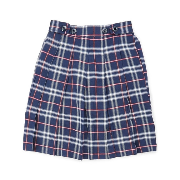 Unik Girl Uniform Skirt with Built in Shorts, Navy Red Plaid Size 6