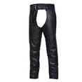 thumbnail image 1 of Unik International 6120-TL-BLK-XS Tall Unisex Premium Leather Jean Pocket Motorcycle Chaps, Extra Small - Black, 1 of 1