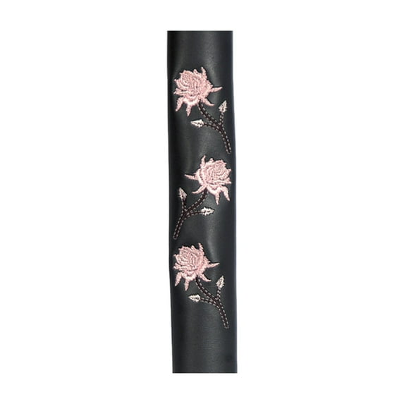 Unik International Cowhide 8" Hair Accessory with Pink Rose Design