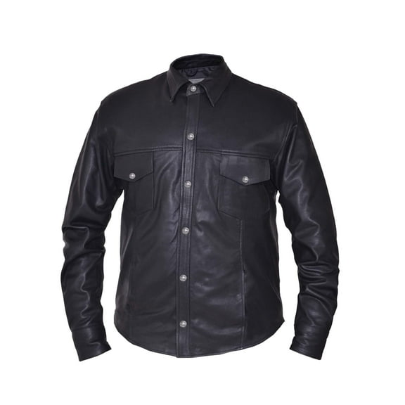Unik International Mens Premium Leather Shirt Jacket
