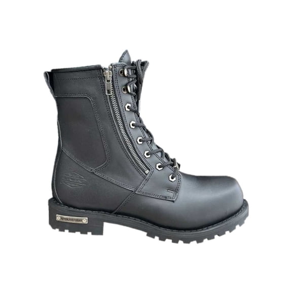 Unik Just for Bikers Men's Premium Leather Zipper Motorcycle Boots, 10011-M (Black, 9)