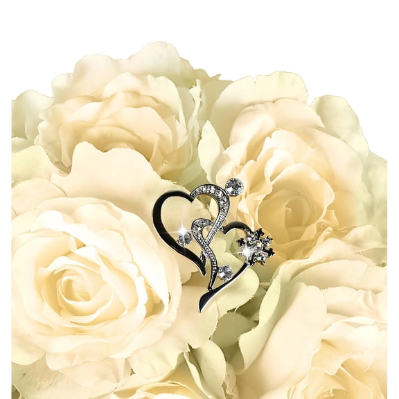 Unik Occasions Bouquet Jewelry, Angled Double Hearts