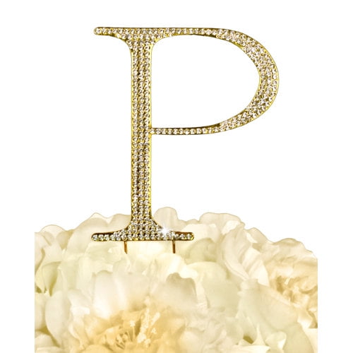 Le Prise Rhinestone Letter Wedding Cake Topper