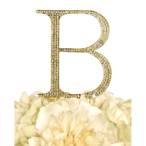 Le Prise Rhinestone Letter Wedding Cake Topper