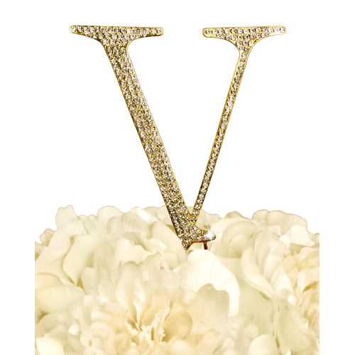 Le Prise Rhinestone Letter Wedding Cake Topper