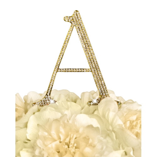 Le Prise Rhinestone Letter Wedding Cake Topper