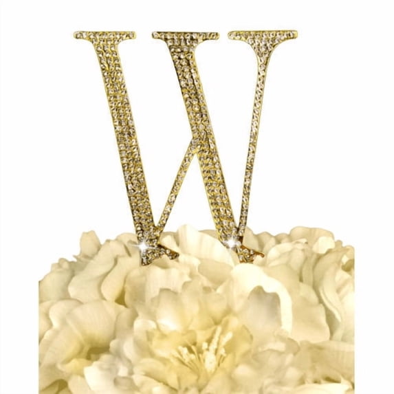 Le Prise Rhinestone Letter Wedding Cake Topper