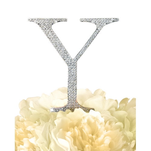 Le Prise Rhinestone Letter Wedding Cake Topper
