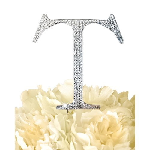 Le Prise Rhinestone Letter Wedding Cake Topper