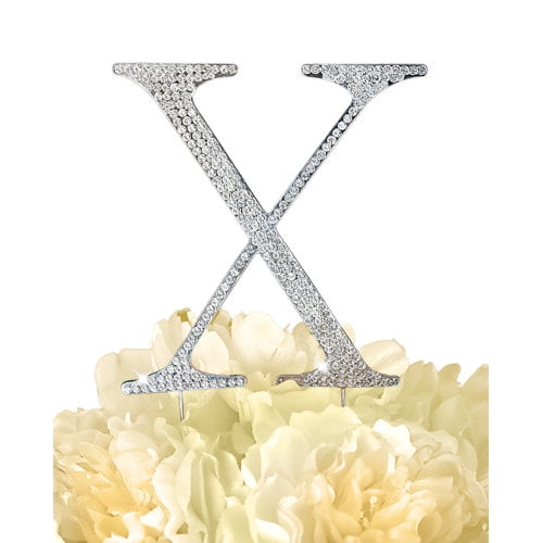Le Prise Rhinestone Letter Wedding Cake Topper