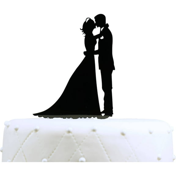 Unik Occasions Kissing Couple Silhouette Acrylic Cake Topper