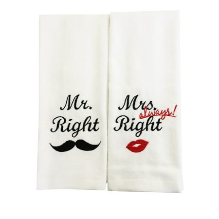 Unik Occasions, Mr Right Mrs Always Right Kitchen Towels, 2 Pack