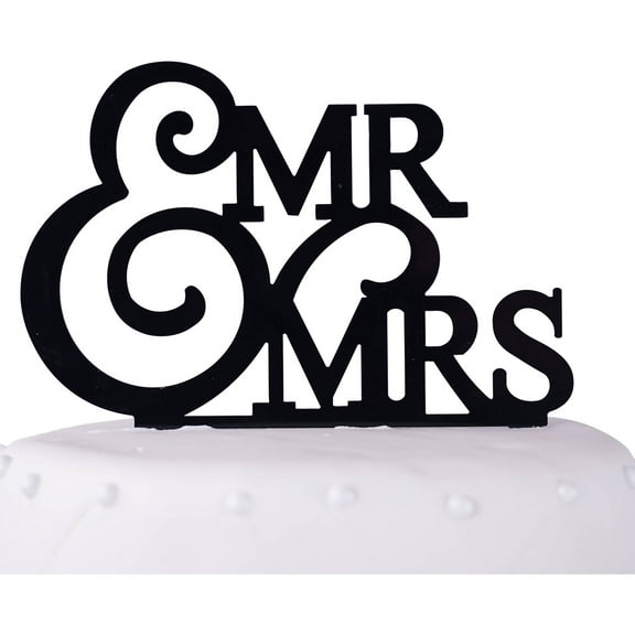 Unik Occasions "Mr. and Mrs." Wedding Acrylic Cake Topper