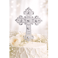 thumbnail image 1 of Silver Rhinestone Cross Cake Topper Elegant Religious Cake Decoration, 1 of 12
