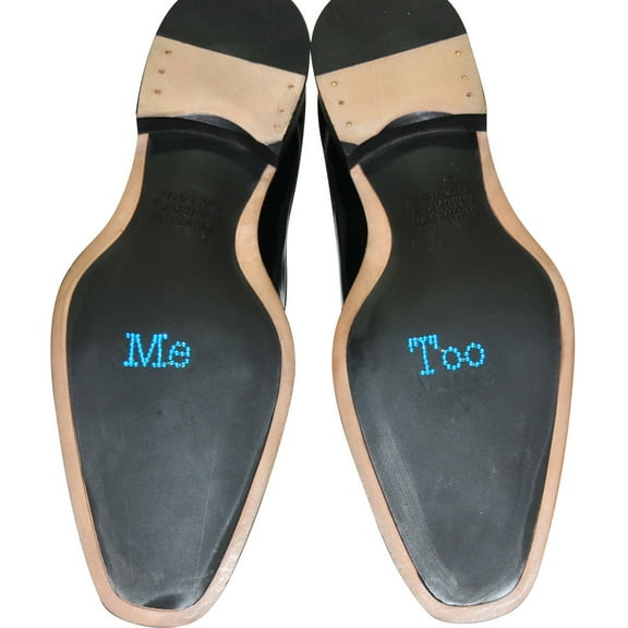 Unik Occasions Rhinestone Me Too Print Wedding Shoe Stickers, Blue