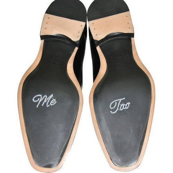 Unik Occasions Rhinestone Me Too Script Wedding Shoe Stickers, Blue