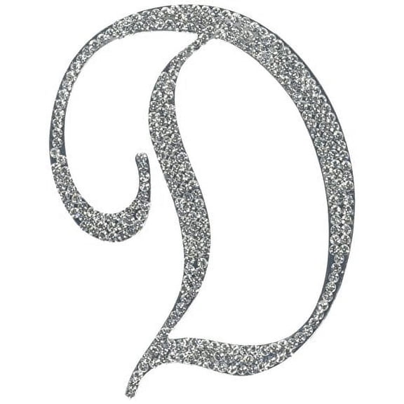 Unik Occasions Sparkling Collection Crystal Rhinestone Monogram Cake Topper - Letter D, Large, Silver