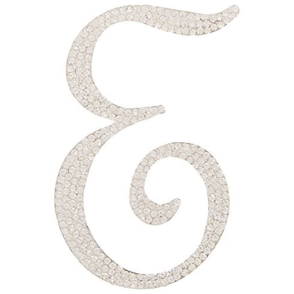 Unik Occasions Sparkling Collection Crystal Rhinestone Monogram Cake Topper - Letter E, Large, Silver