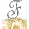 thumbnail image 1 of Unik Occasions Sparkling Collection Monogram Cake Topper, Silver, 1 of 7