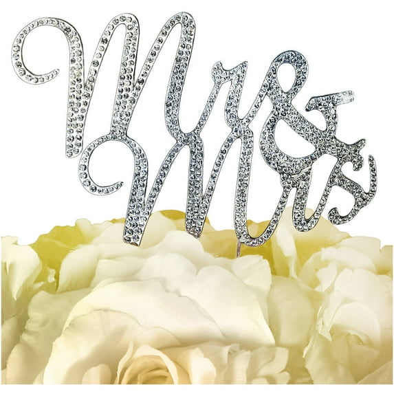 Unik Occasions Sparkling Collection Mr and Mrs Cake Topper, Gold