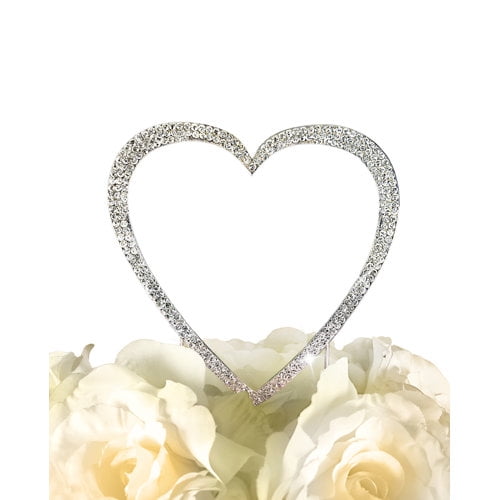 Le Prise Sparkling Single Heart Cake Topper