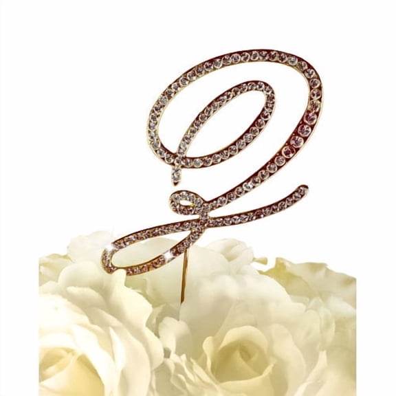 Le Prise Rhinestone Letter Wedding Cake Topper