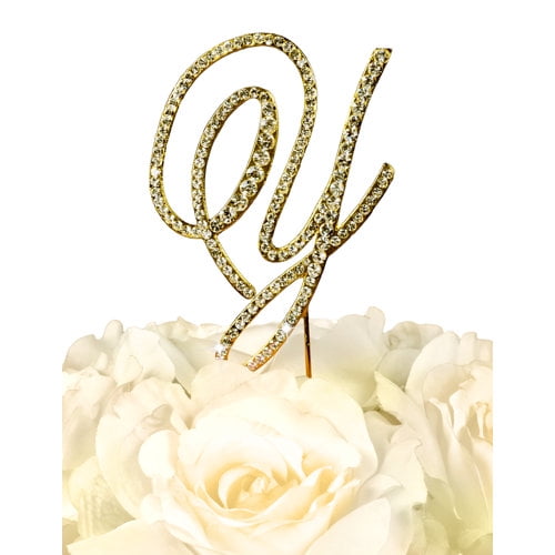 Le Prise Rhinestone Letter Wedding Cake Topper