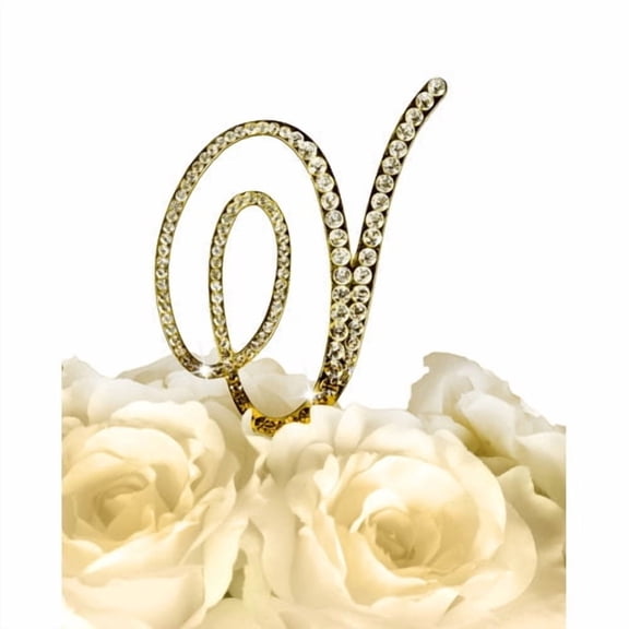 Le Prise Rhinestone Letter Wedding Cake Topper