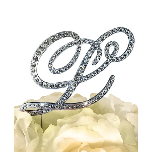 Le Prise Rhinestone Letter Wedding Cake Topper