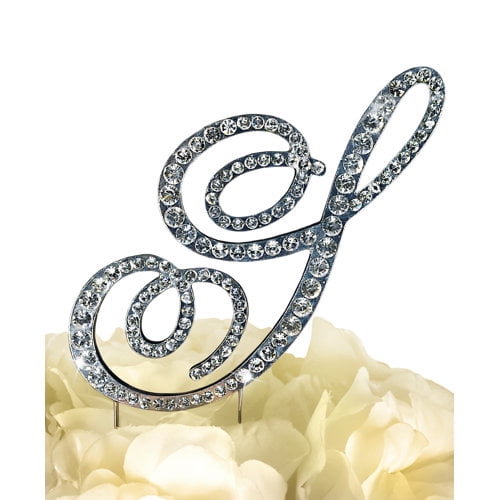 Le Prise Rhinestone Letter Wedding Cake Topper