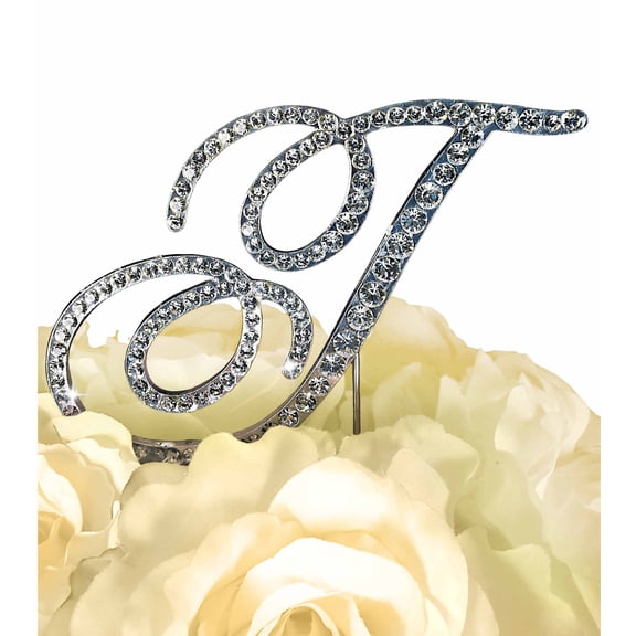 Unik Occasions Victorian Rhinestone Wedding Cake Topper, Silver