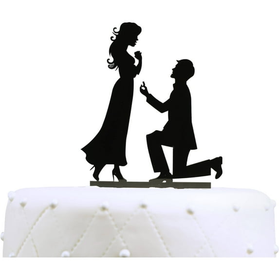 Unik Occasions "Will You Marry Me" Engagement Acrylic Cake Topper