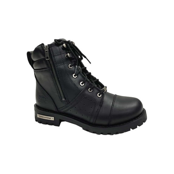 Unik Women's Premium Leather Motorcycle Boots, 12002-L (Black, 9)