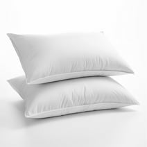 Unikome Decorative Lumbar Pillow Inserts 12 x 20 (Pack of 2, White), Filled with Goose Feathers, Outdoor Pillow Cushions for Couch, Home Decor
