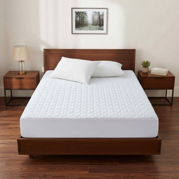 Unikome Full Waterproof Mattress Protector, Quilted Cooling Mattress Pad with Deep Pocket, Soft Noiseless Microfiber Mattress Cover, Breathable Fitted Bed Protector, Machine Washable, White