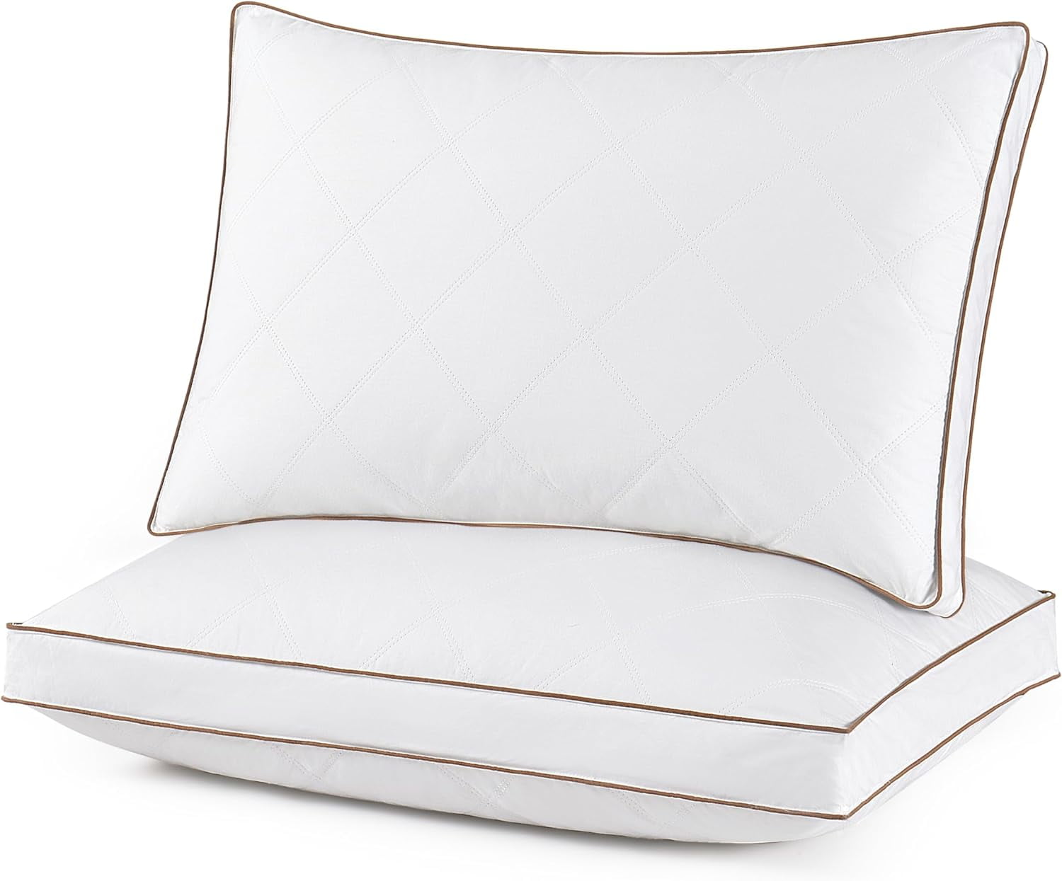 Unikome Goose Down Pillows Queen Size Set of 2, 100 Cotton Pillow