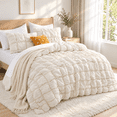 thumbnail image 1 of Unikome King Comforter Set, Soft Down Alternative Comforter with Puff Texture, All Season Cozy Bed Comforter with 2 Pillow Shams, Machine Washable, Cream, 1 of 7