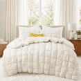 thumbnail image 1 of Unikome King Comforter Set, Soft Down Alternative Comforter with Puff Texture, All Season Cozy Bed Comforter with 2 Pillow Shams, Machine Washable, Cream, 1 of 2